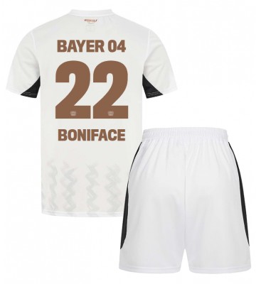 Bayer Leverkusen Victor Boniface #22 Segunda Equipación Niños 2024-25 Manga Corta (+ Pantalones cortos)